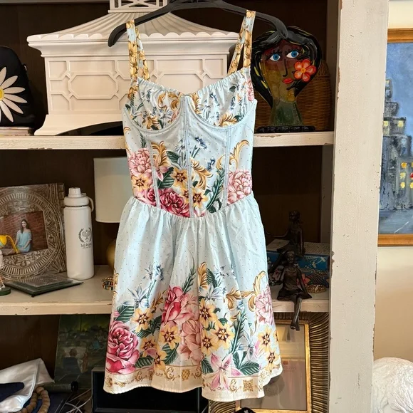 Agua Bendita Riveria Radiance Spring Blush Floral Cotton Minidress Large L dress - Picture 6 of 8